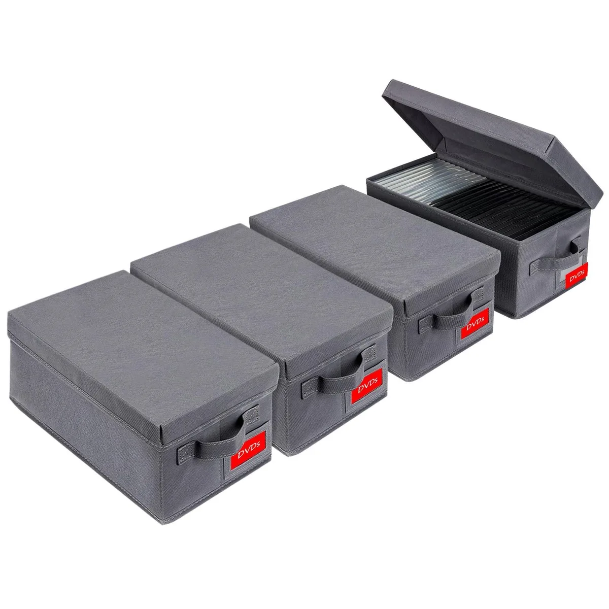 Bipra Bipra DVD Storage Box 4 Pack Grey 100 Discs 2 in 1 accessory — product photo