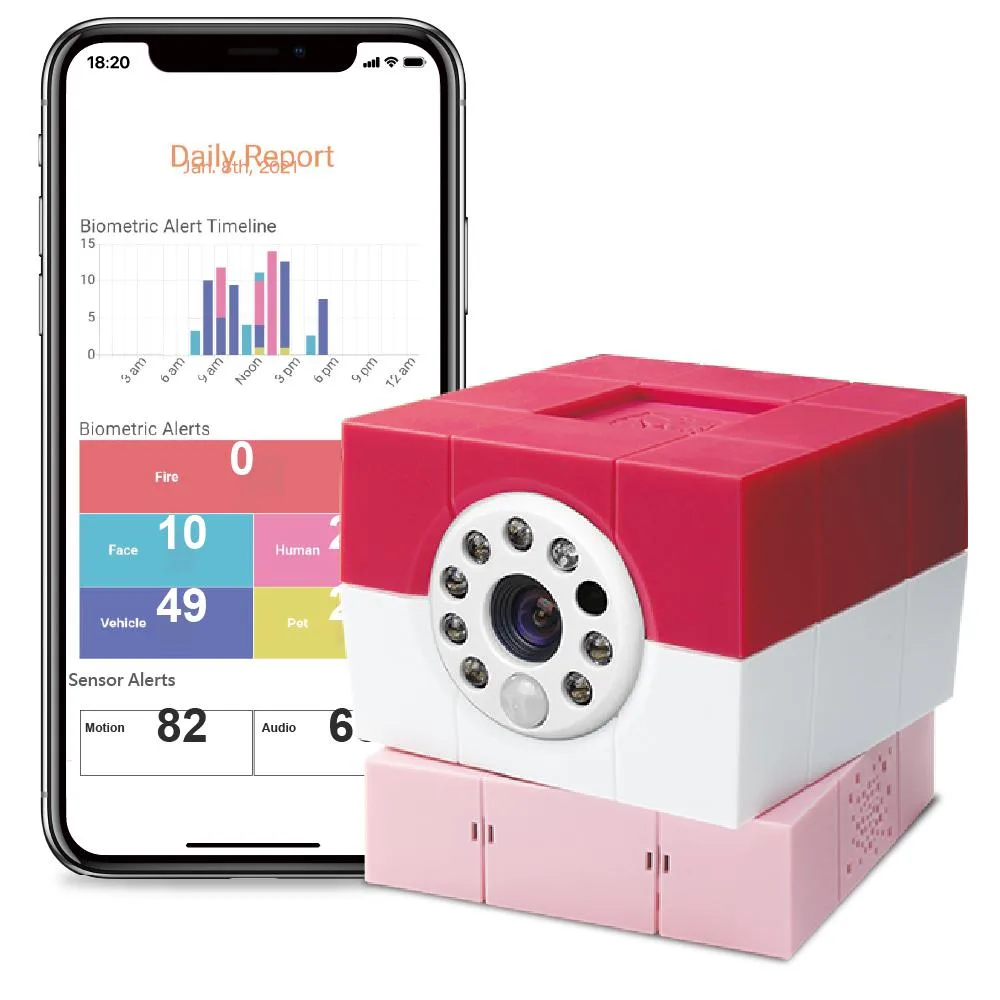 Amaryllo Amaryllo Petite Indoor Security Camera Red 30-day Cloud Recording — product photo