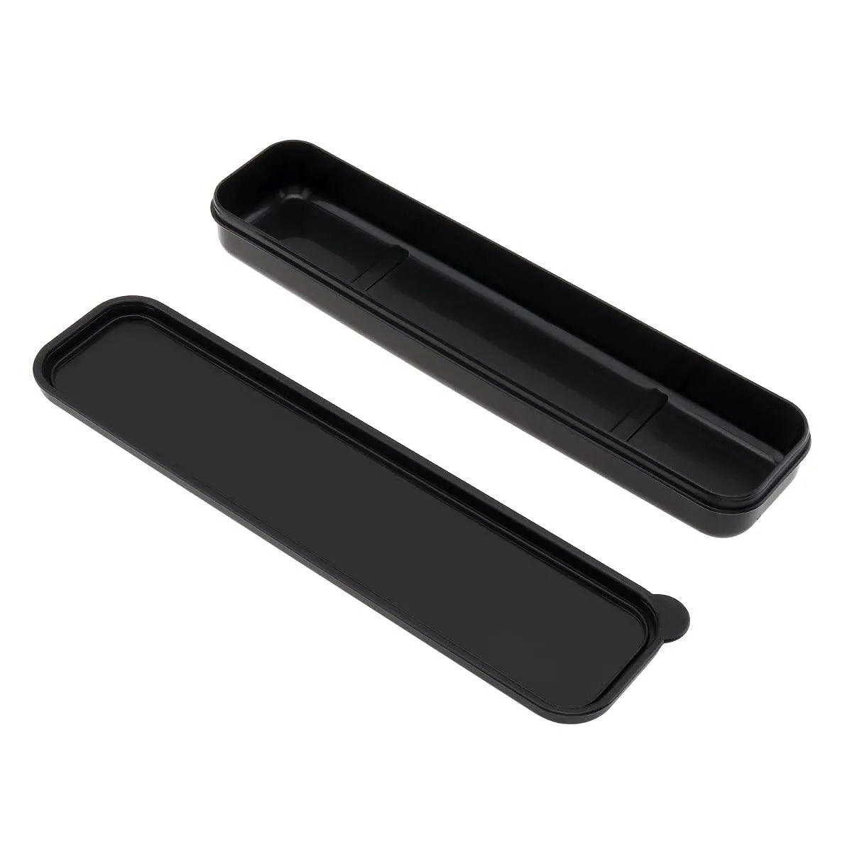 Red silicone cutlery case, flat rectangular shape, smooth matte finish