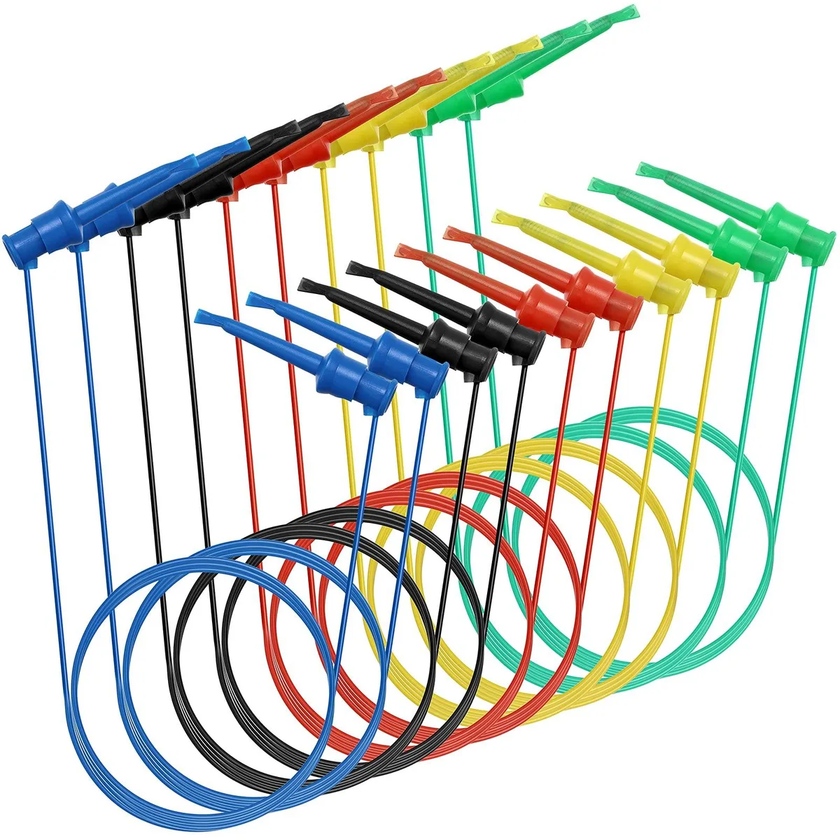KEHIPI KEHIPI 10 Pcs Test Hook Clips 20 AWG Silicone 59 cm 5 Colors electrical system tool — product photo