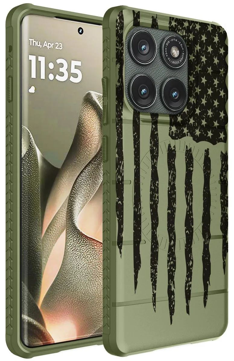 Nakedcellphone Nakedcellphone Flex Case Motorola Edge 2025 Army Green USA Flag MagSafe — product photo