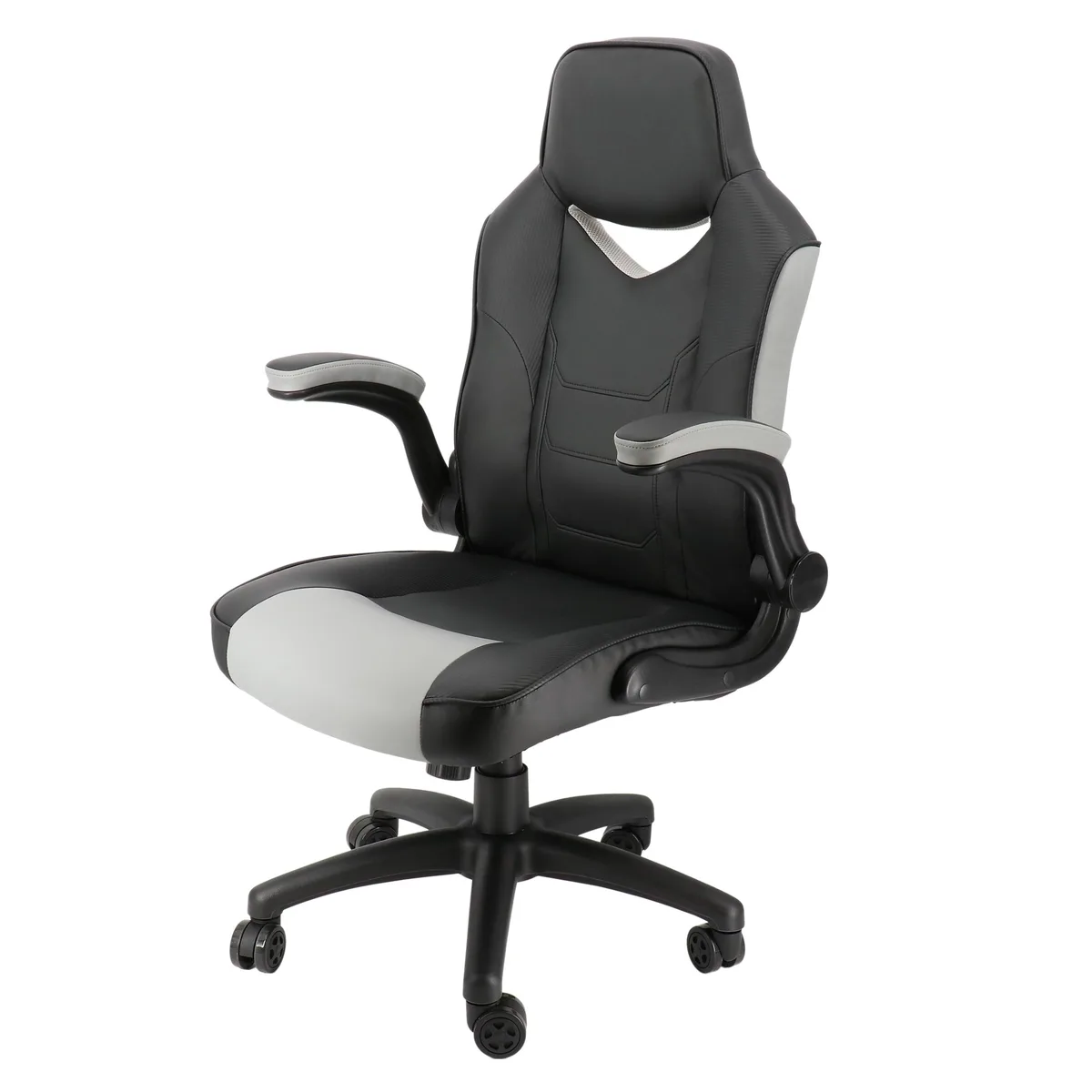 Elama Elama HH-8141H High Back Adjustable Faux Leather Chair Black Grey — product photo