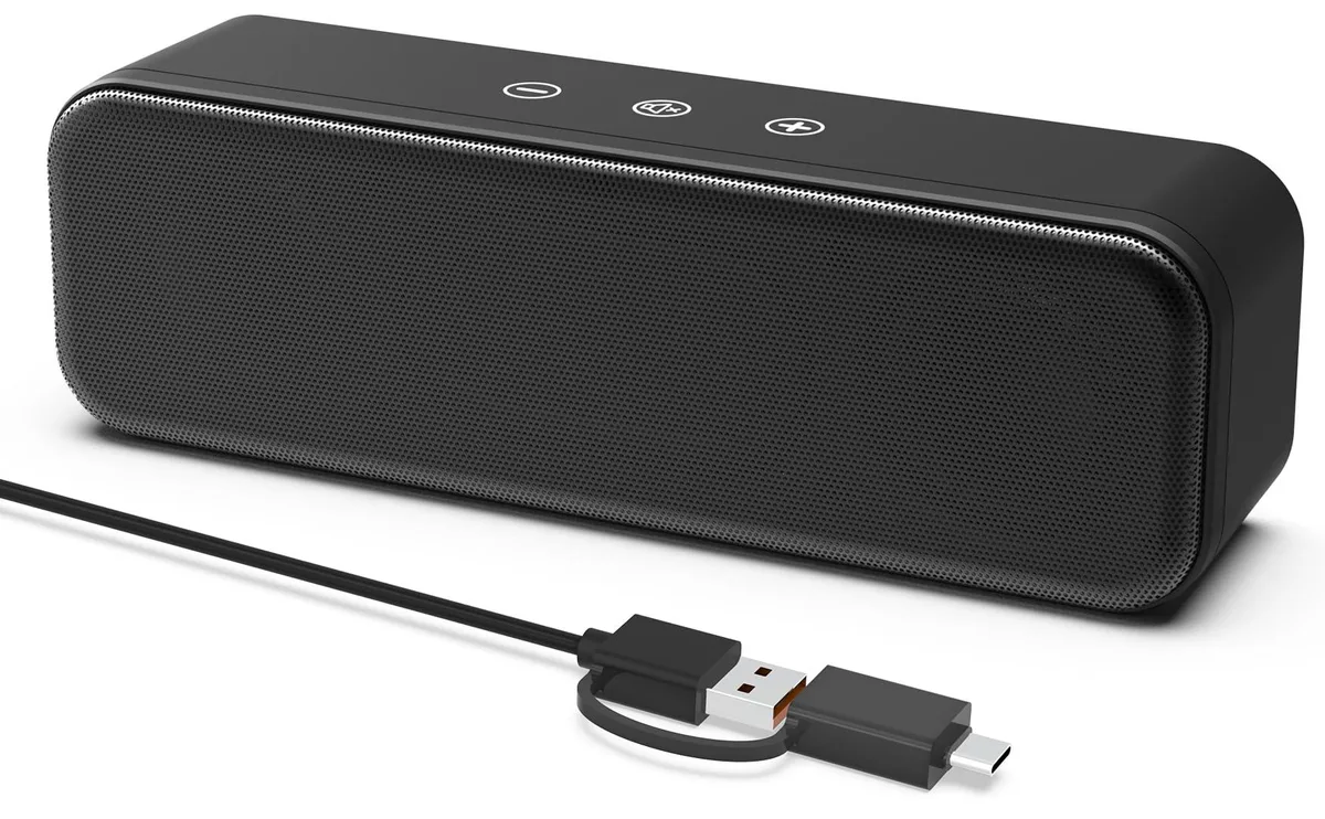 XKX XKX098B speaker 2.0 8W black-upgraded touch control USB-C adapter — product photo
