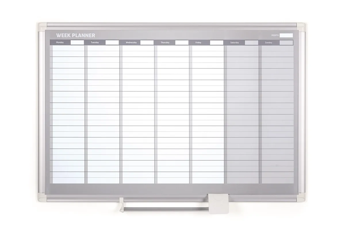 Mastervision Mastervision Magnetic Steel Dry-Erase Weekly Planner 24" x 36" Aluminum Frame — product photo