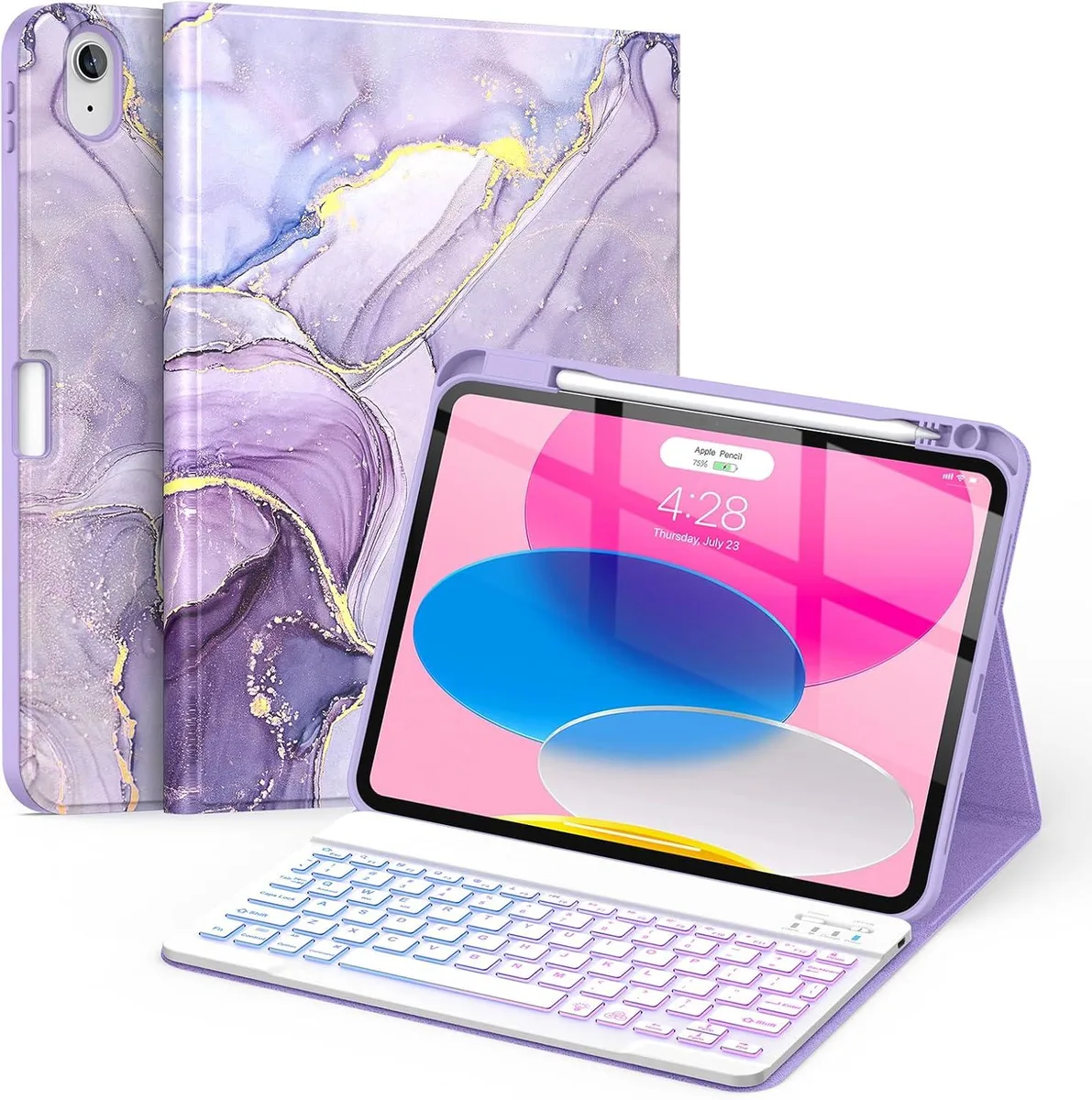 Kootion Kootion iPad 10th/11th Gen Keyboard Case Violet Marble — product photo