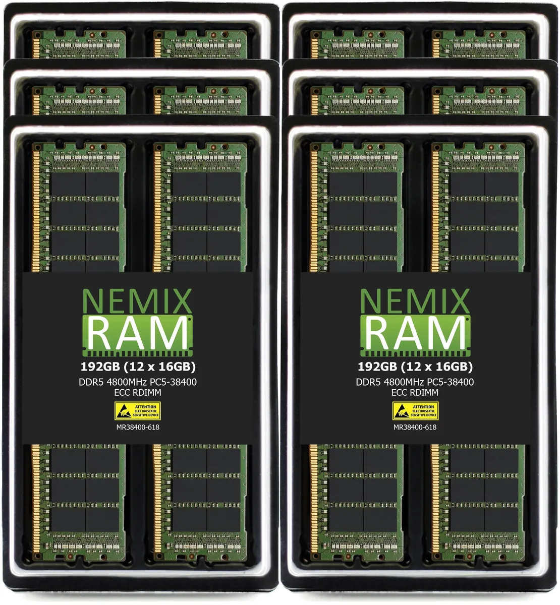 NEMIX RAM NEMIX RAM 192GB (12x16GB) DDR5 4800 ECC RDIMM Server RAM Dell PowerEdge R7615 — product photo