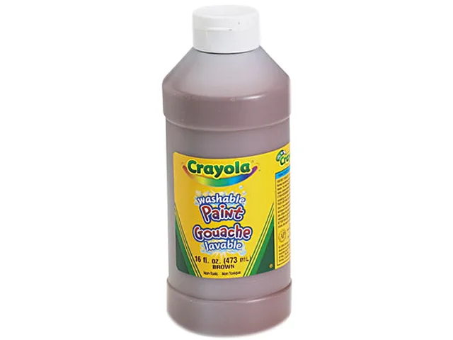 Brown washable paint in 16 oz plastic bottle