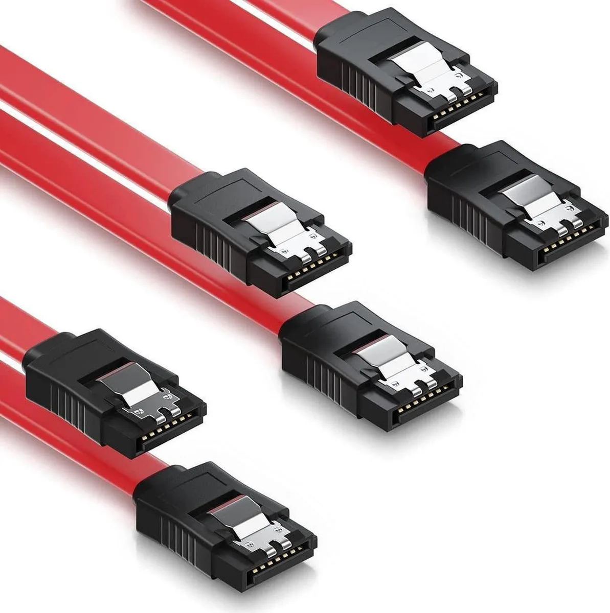 Aomoproing Aomoproing SATA Cable III 3 Pack 6 Gbps Locking Latch 15.75 Inch Red — product photo