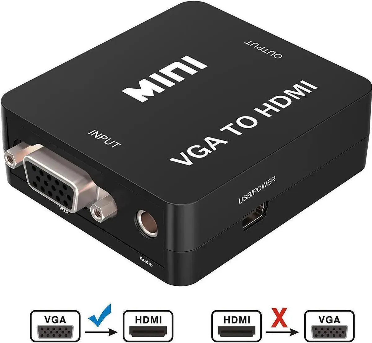 Vszerda Vszerda 1080p VGA to HDMI Audio Video Converter Black — product photo
