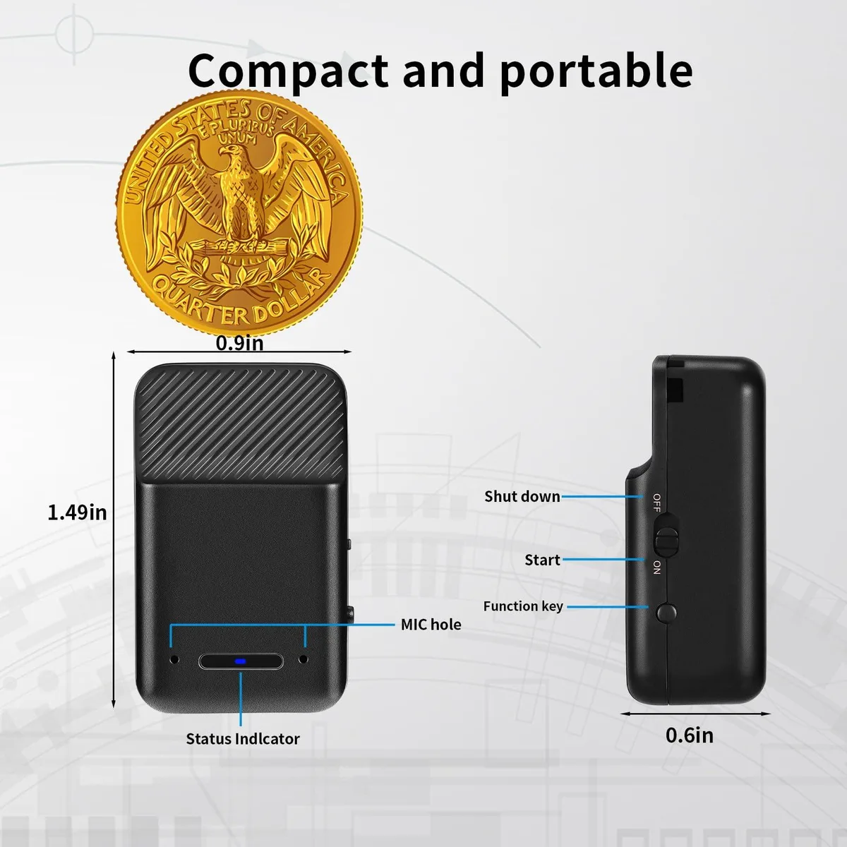  AOTAOREC 64G 64GB Voice Recorder 72H Battery USB-C Magnetic (2025 Upgrade) — product photo