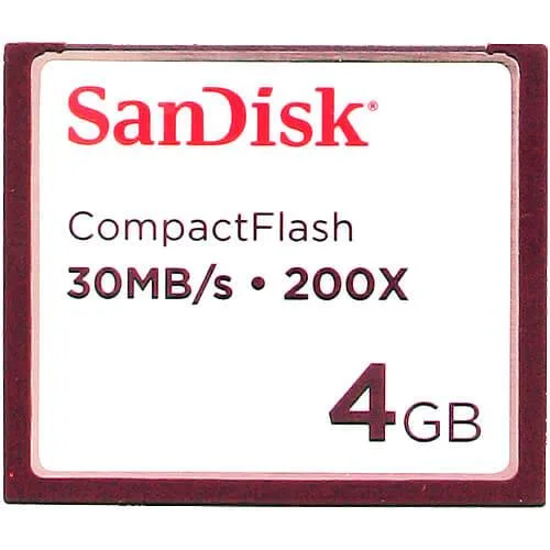 SanDisk SanDisk 4GB CompactFlash 50p 30MB/s 200X White Label — product photo