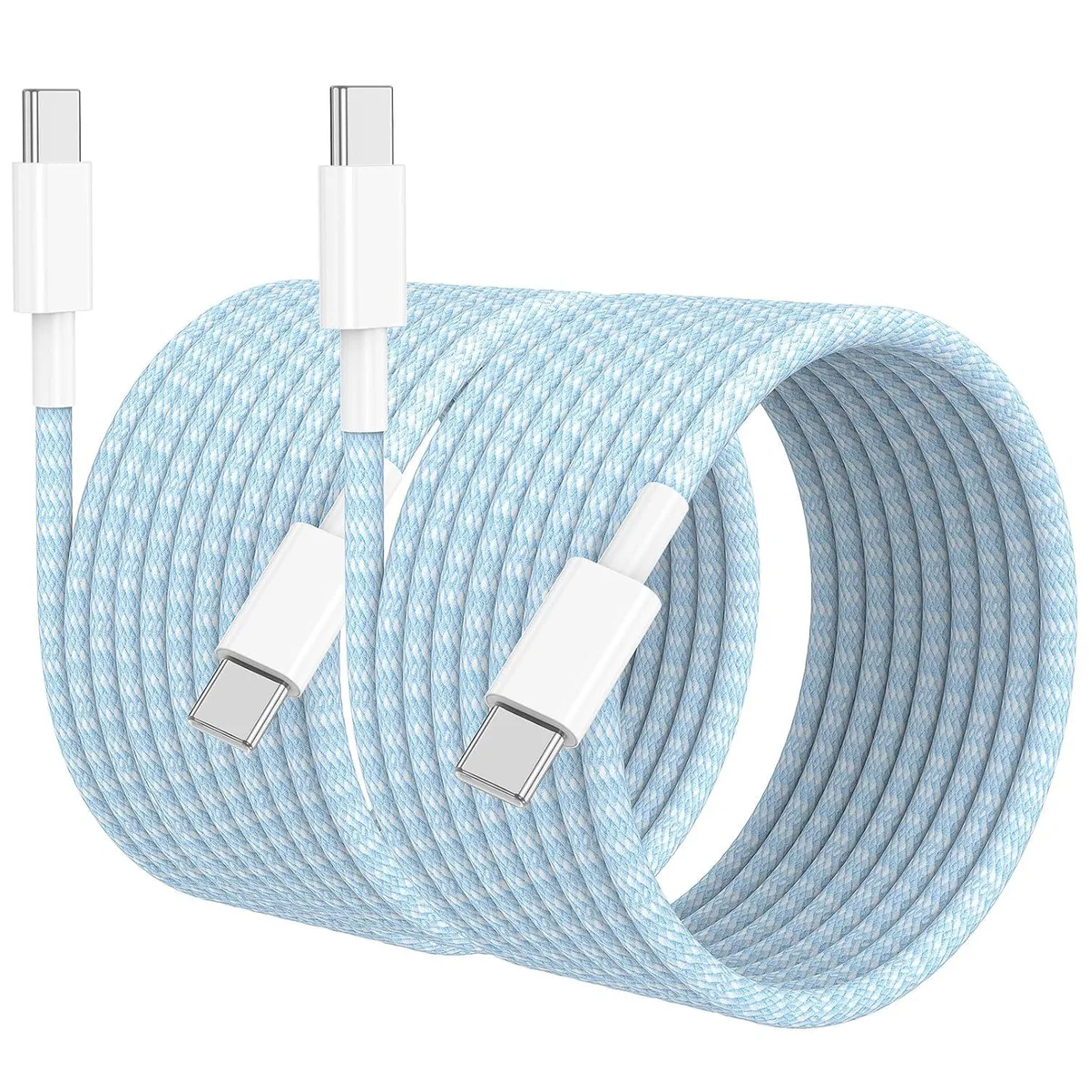 Chopmate Chopmate USB-C to USB-C Cable 10 ft Braided 60W Blue 2-pack — product photo