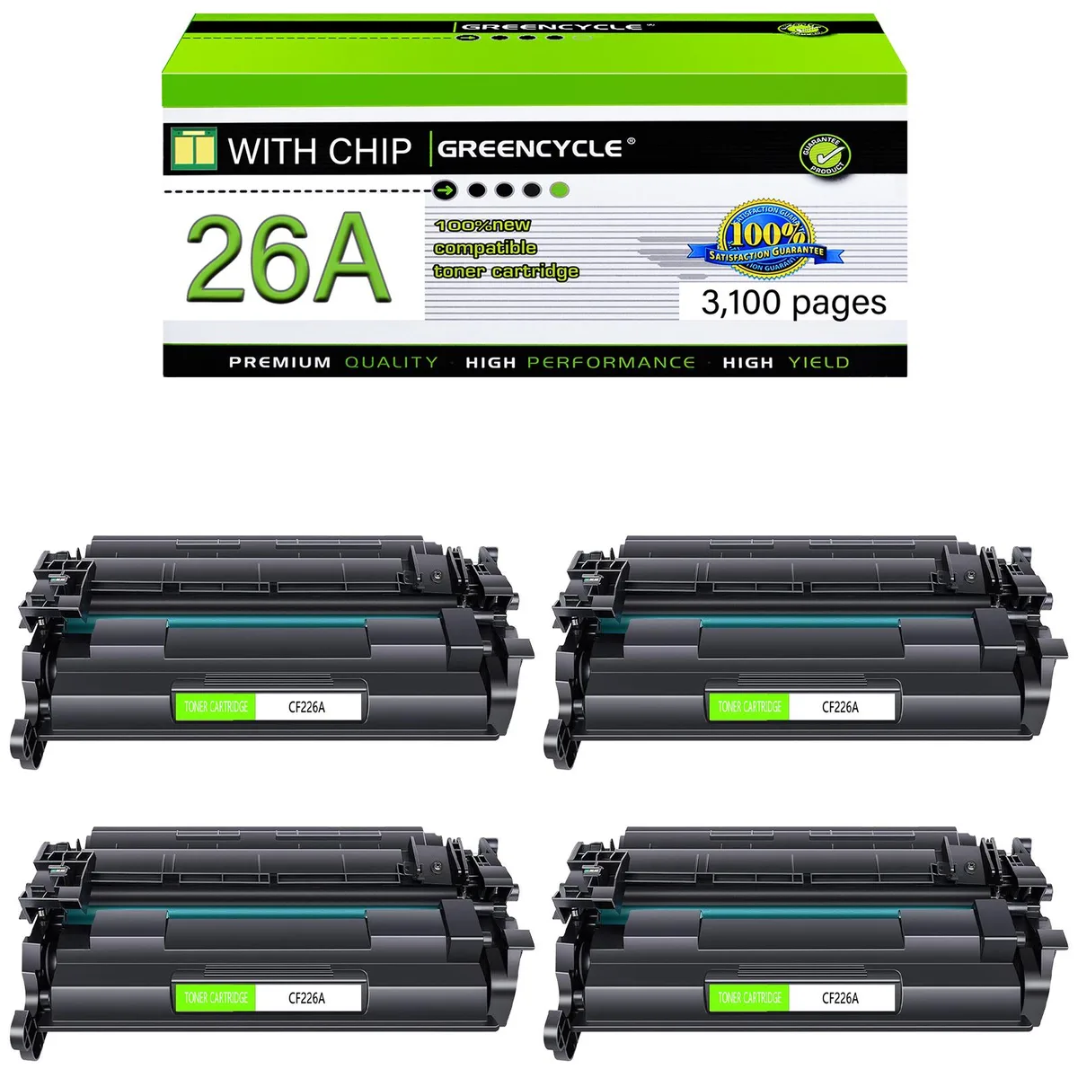 GREENCYCLE GREENCYCLE CF226A toner cartridge 4-pack black 3100 pages — product photo