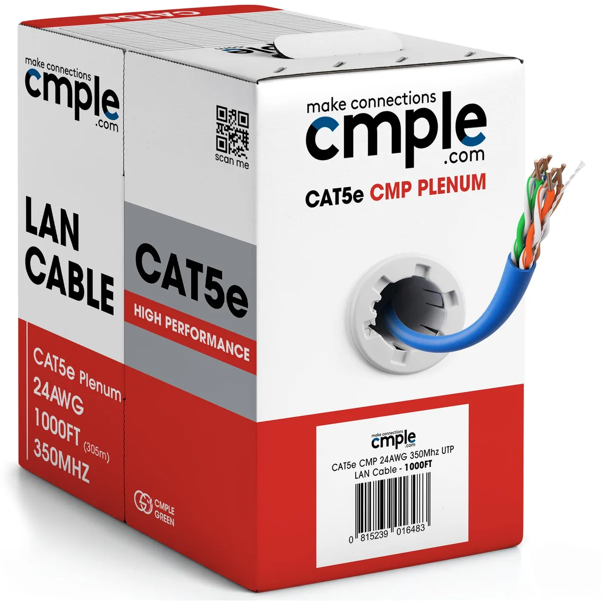 CMPLE CMPLE Cat5e Plenum Cable 1000ft Blue 350MHz UTP — product photo