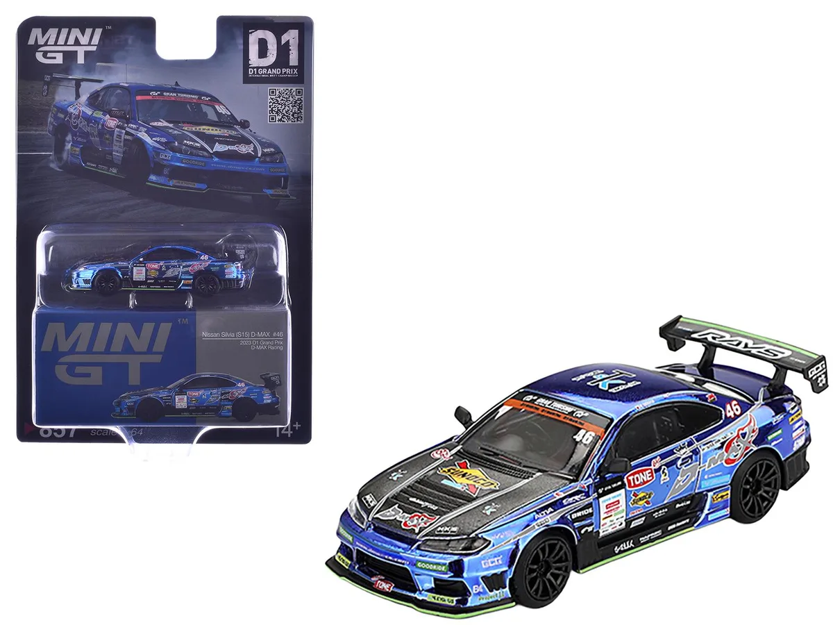 Mini GT Mini GT Nissan Silvia S15 D-MAX RHD #46 2023 Limited Edition 1/64 Diecast Car — product photo