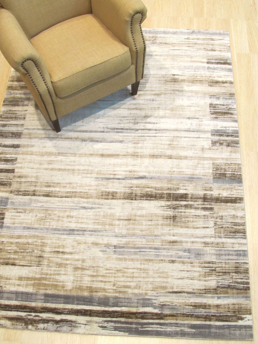 EORC EORC Ivory Distressed Bohemian Isabella Striped Rug 5' x 7 — product photo