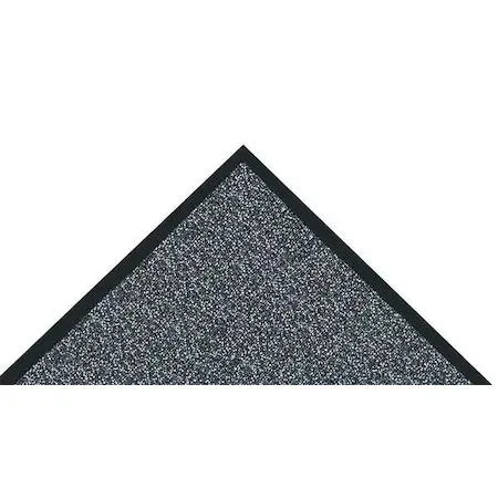 Gray rectangular entrance mat with loop-pile surface and beveled edges
