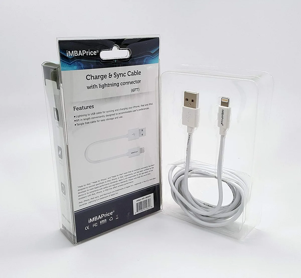 iMBAPrice iMBAPrice iMBA-Mfi-06FT 6-Feet Lightning to USB Cable — product photo