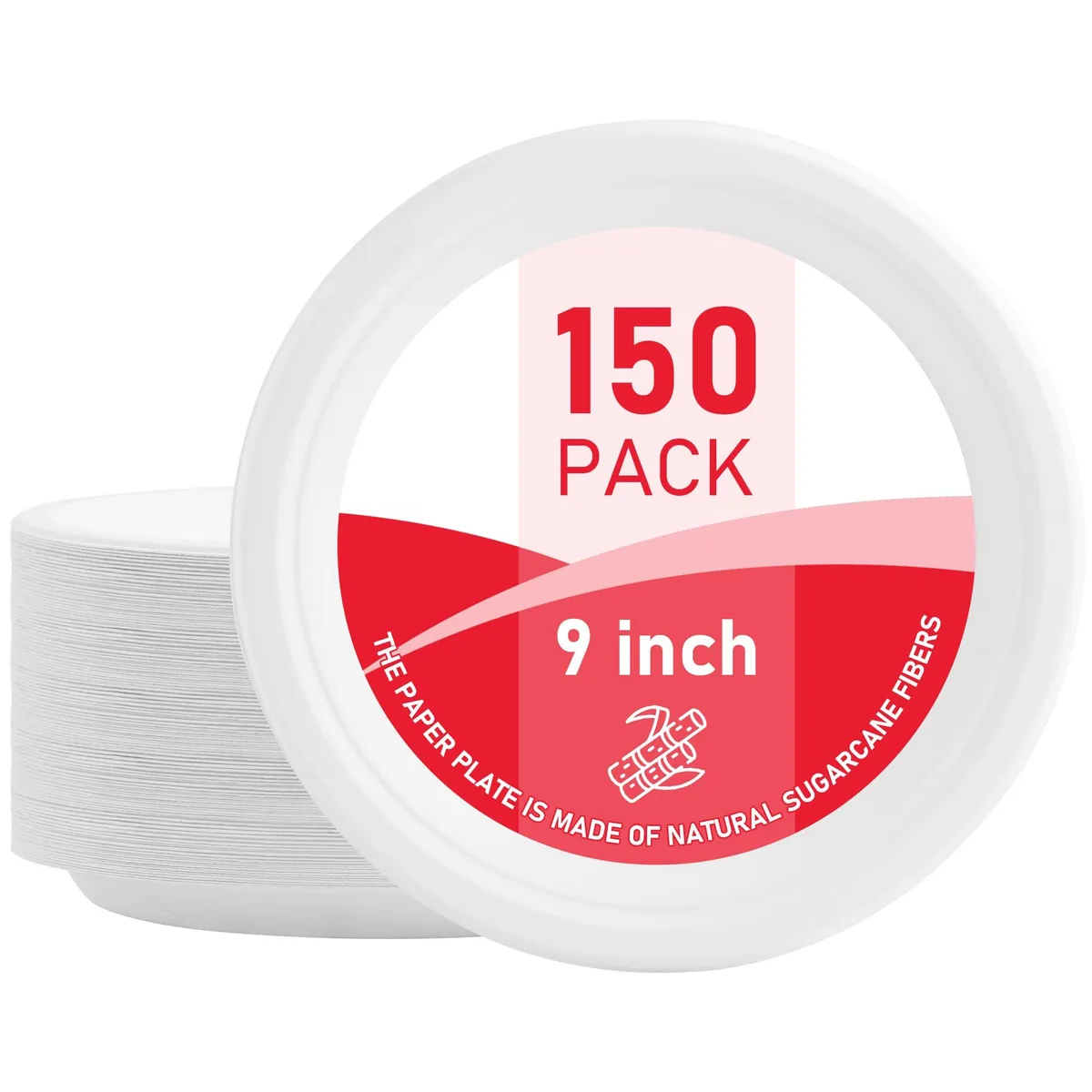 Stack of white rectangular plates with smooth finish