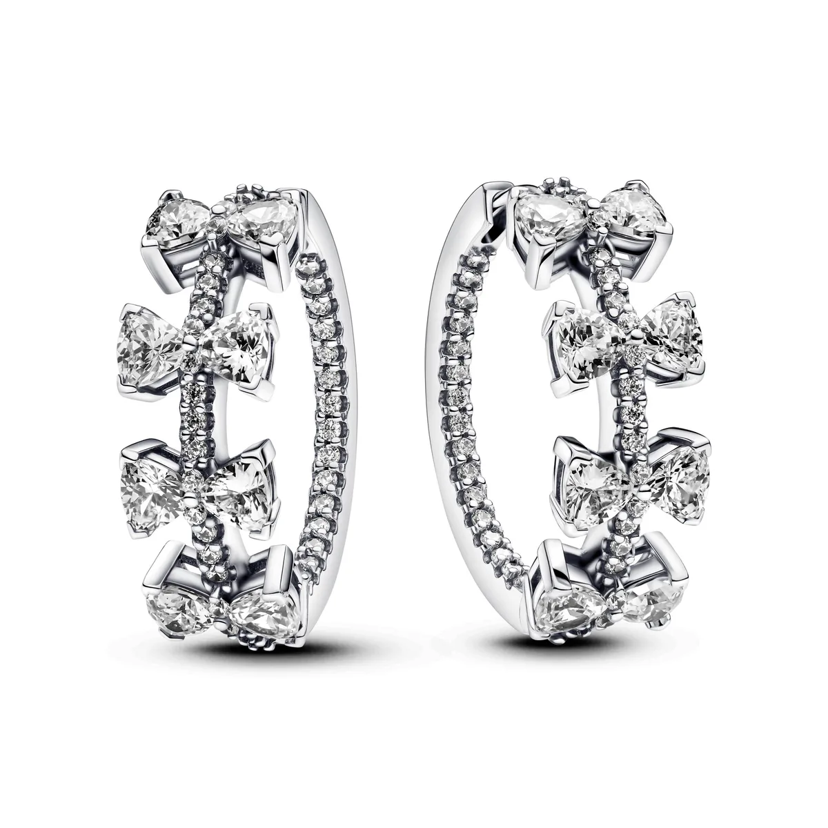 PANDORA PANDORA Timeless Sparkling Bow Row Hoop Earrings silver multi — product photo