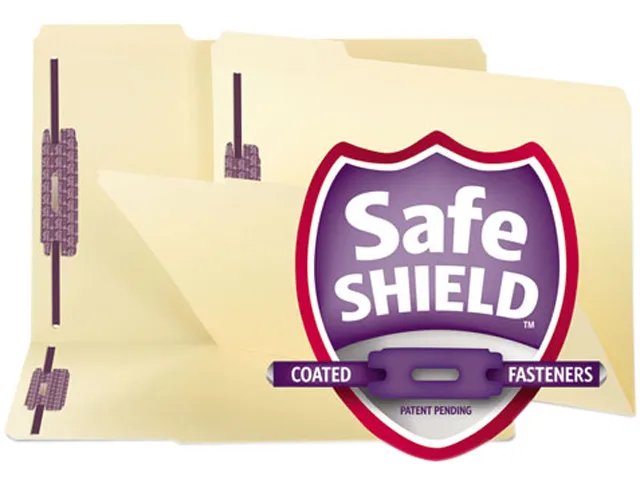 Smead Smead 19555 SafeShield fastener file folder, red, 50/box — preces foto