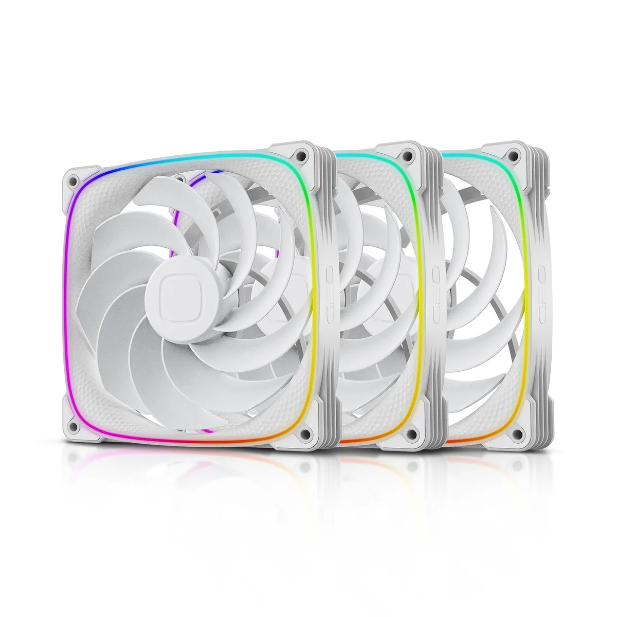 Geometric Future Geometric Future Squama 2503R 140mm White 3-Pack case fan — product photo