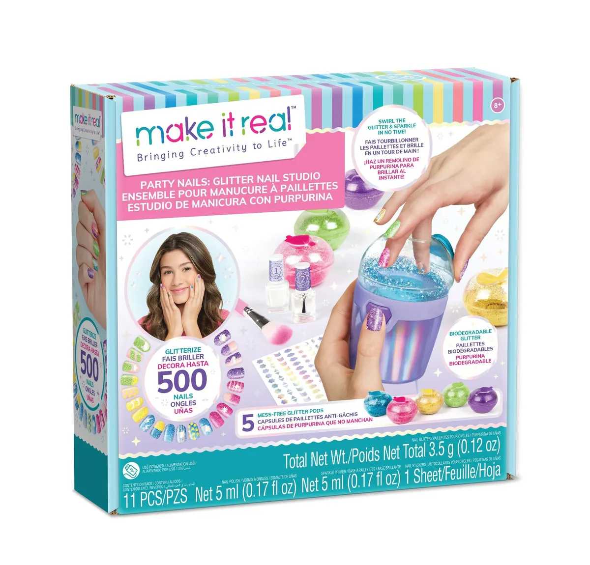 Make It Real Make It Real 2467 Party Nails Glitter Nail Studio 500 nails — product photo