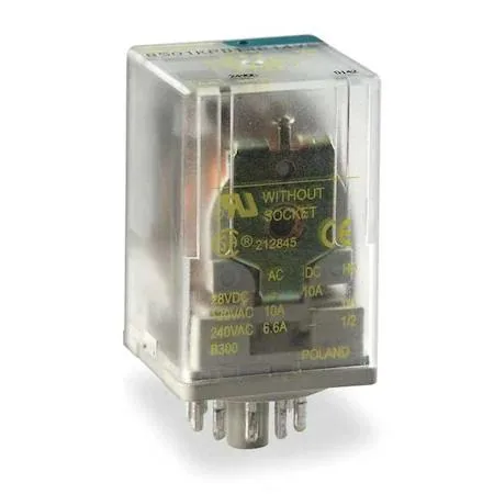 Square D 8501KPR12V14 24V AC relay socket, octal 8-pin enclosed base, beige finish