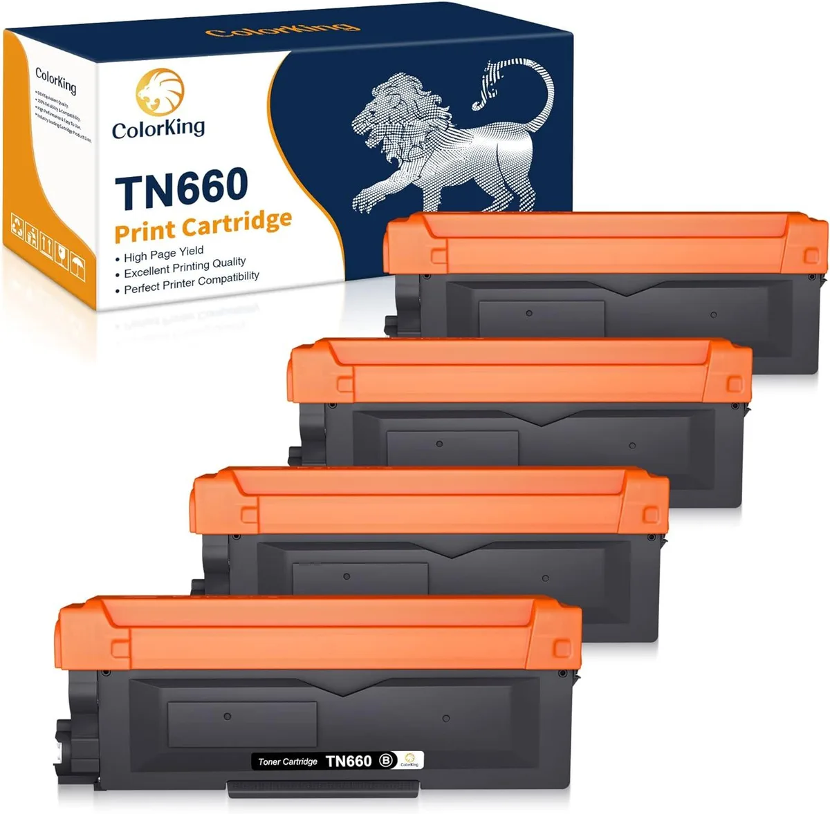 NuoTo NuoTo ColorKing Compatible Toner Cartridge TN660 TN630 4-Pack Black — product photo