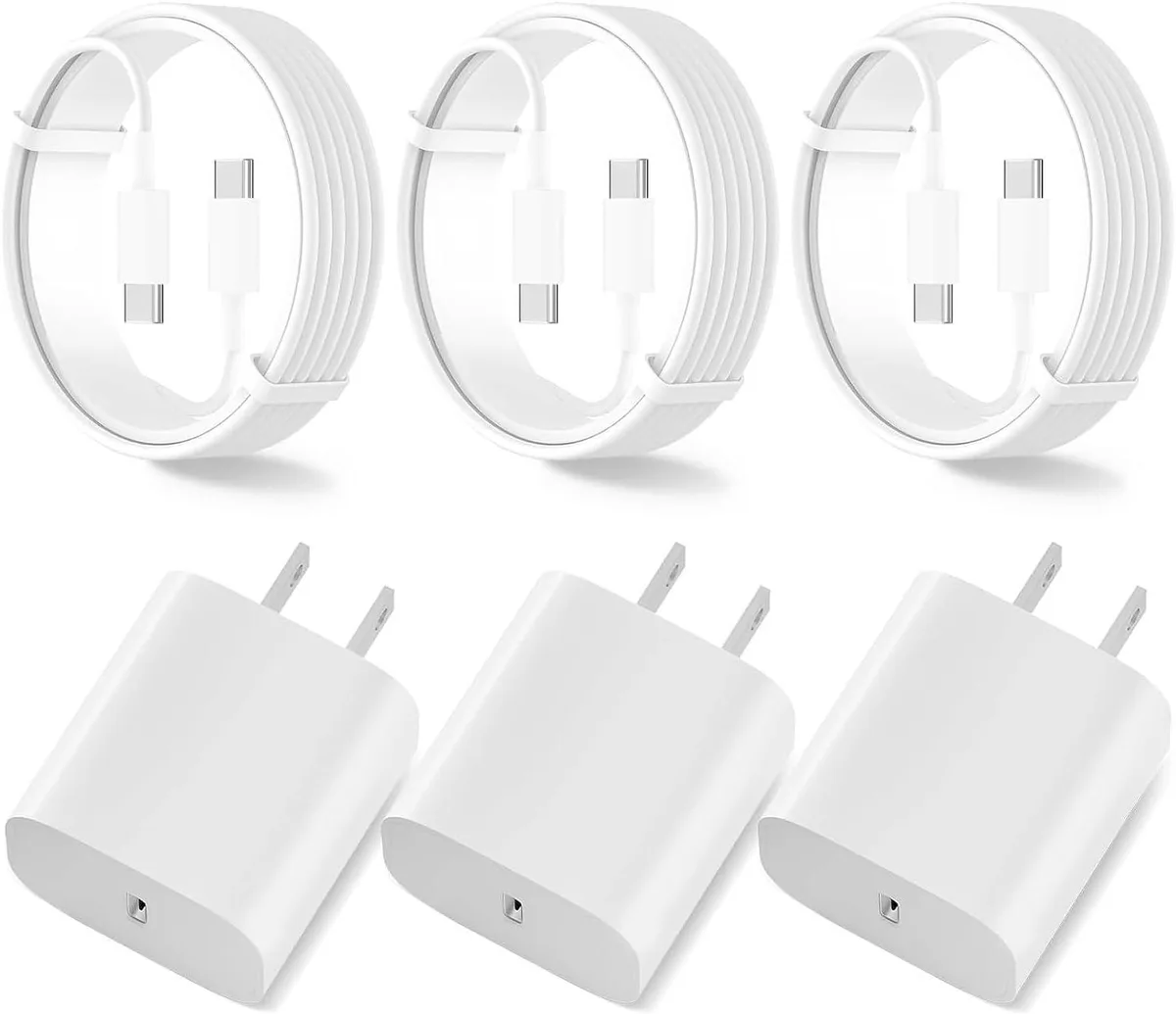 ONITOON ONITOON 20W PD USB C Wall Charger 3 Pack with 6FT Cable — product photo
