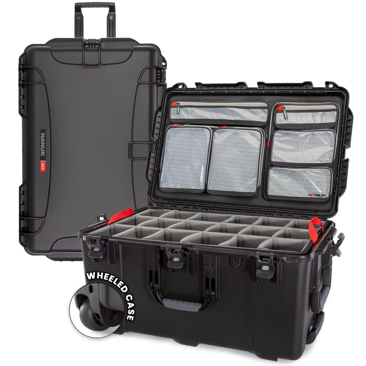 NANUK NANUK 965 Waterproof Hard Camera Case with Wheels, Lid Organizer and Padded Dividers (Yellow) — product photo
