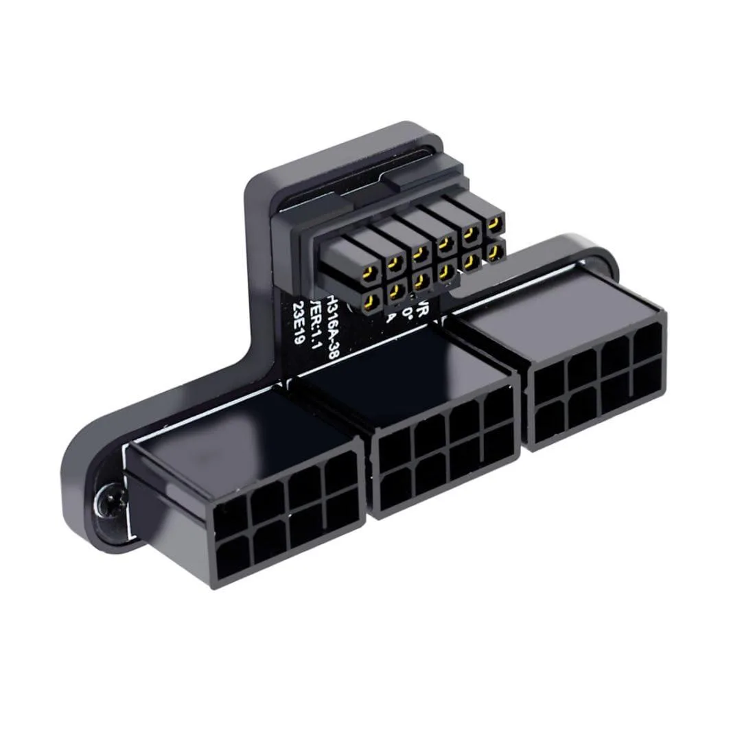 Vszerda Vszerda ATX 3.0 PCIe 5.0 12VHPWR 16-Pin to 3x 8-Pin 90° Adapter — product photo