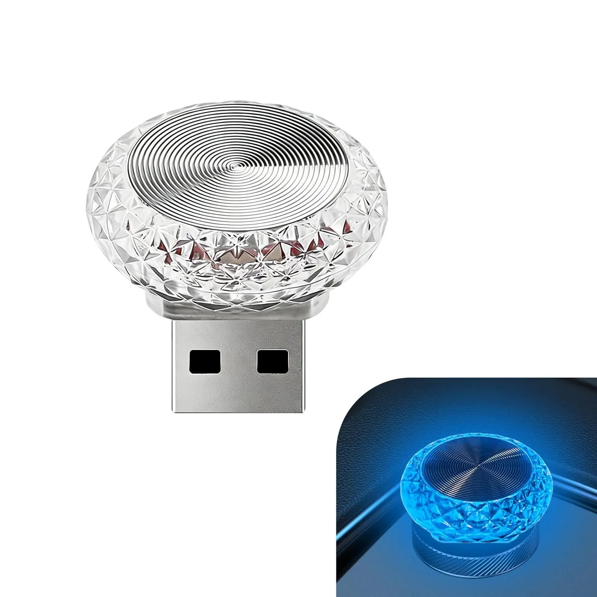  YAWUROU USB LED Car Interior Atmosphere Lamp Blue — product photo