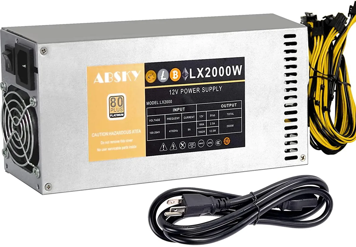 myVolts myVolts 2000W Mining Power Supply 2U 100-264V 10×6PIN 60mm Fan — product photo