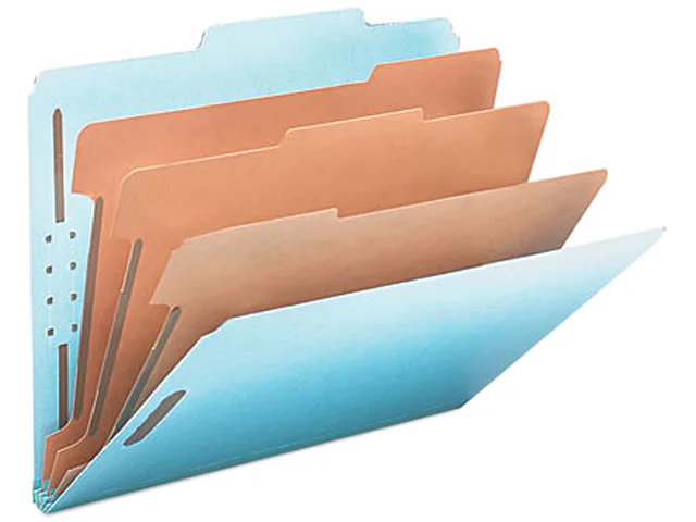 Smead Smead 14094 3" Expansion Classification Folder, Letter, 8-Section, Blue, 10/Box — product photo