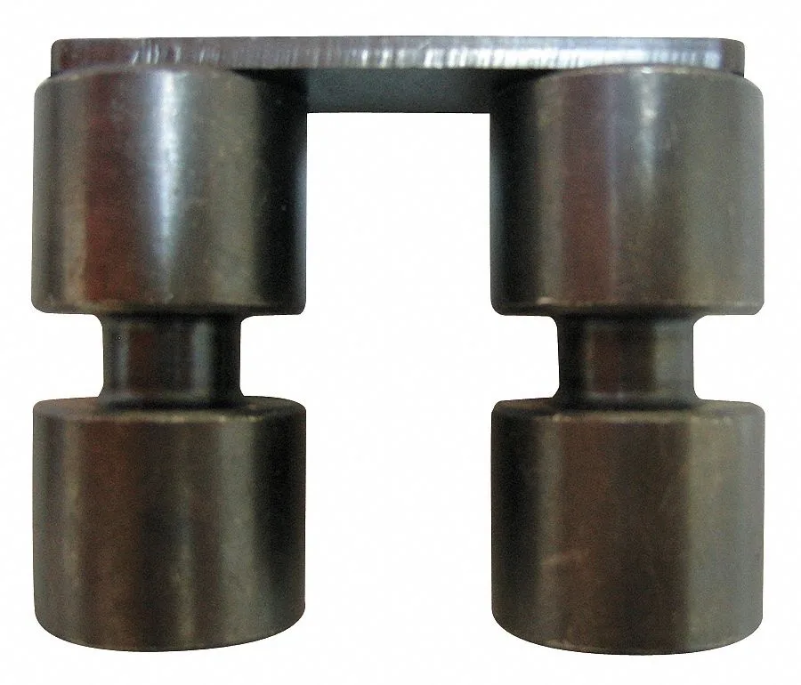Two black metal connectors for one-inch frame, pair