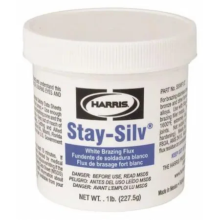 White brazing flux paste in a 1 lb jar