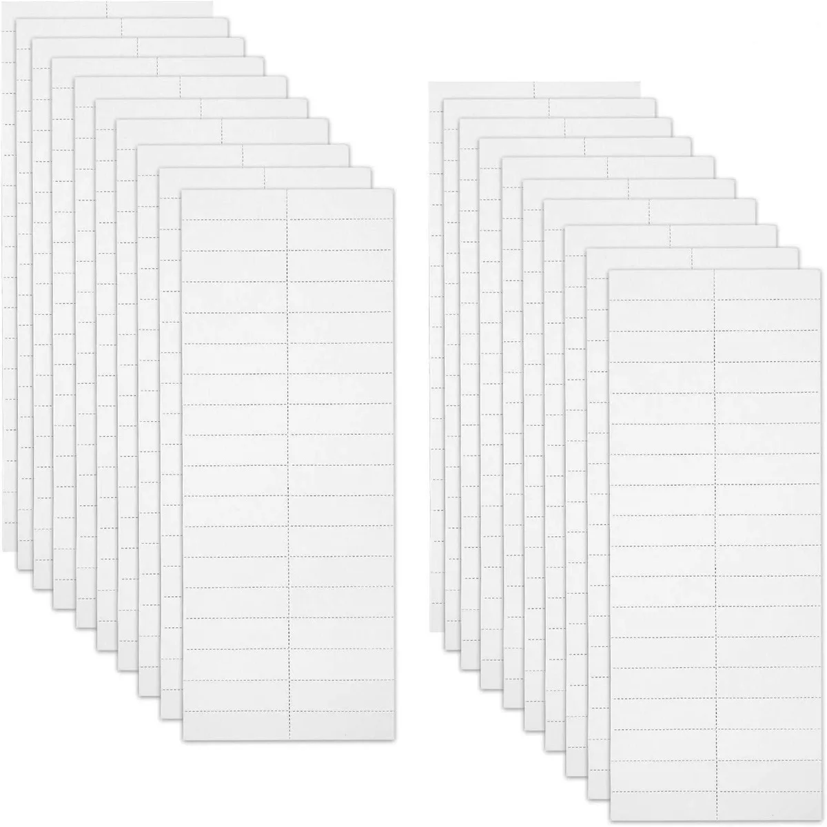 White paper tab inserts, 720 pieces, 5.2 by 1.5 cm, pre-cut sheets in clear packaging