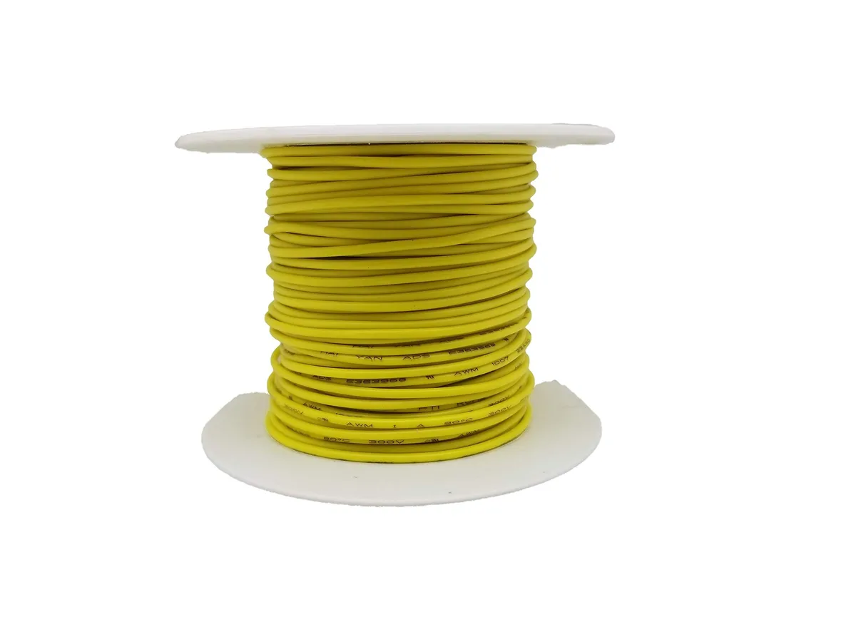 ProTechTrader ProTechTrader 100ft 22 AWG Solid Copper Wire Yellow PVC Spool — product photo