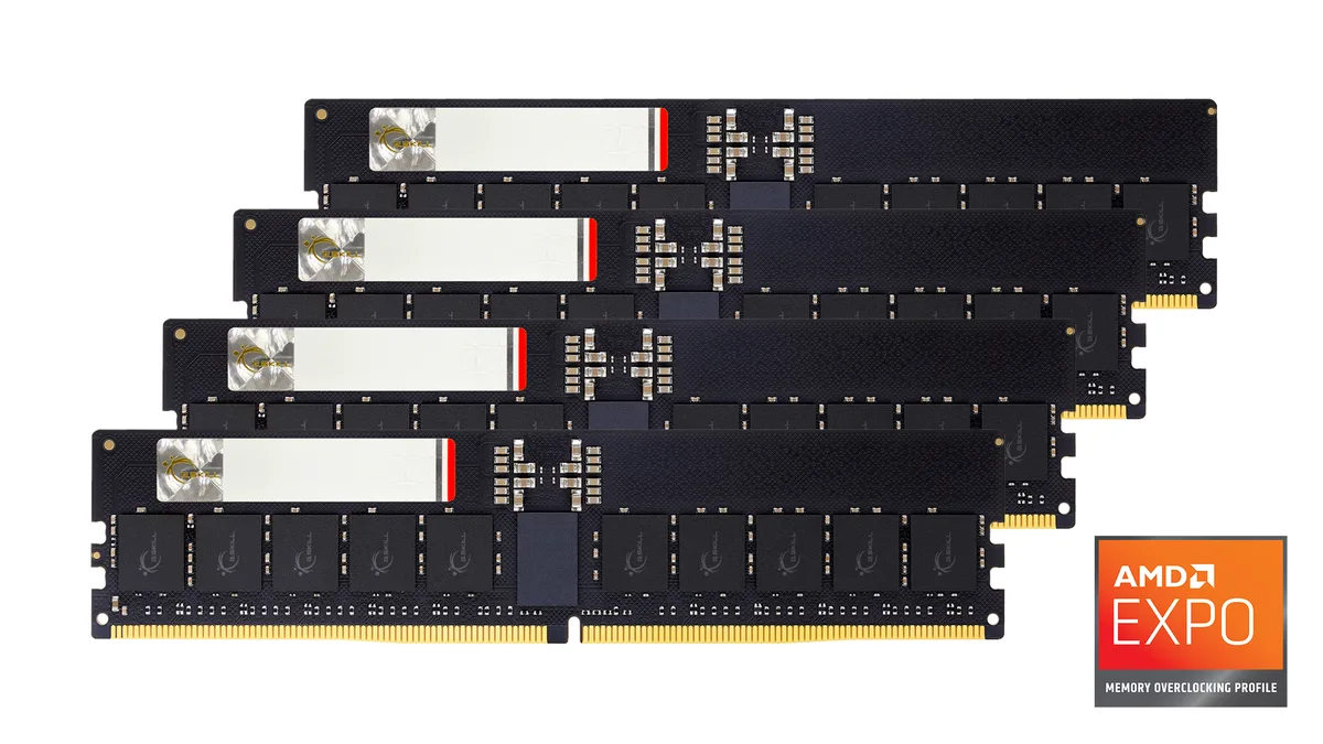 G.SKILL G.SKILL F5-5600R2834F32GQ4-G5N 128GB (4×32GB) DDR5-5600 ECC Registered R-DIMM server RAM — product photo