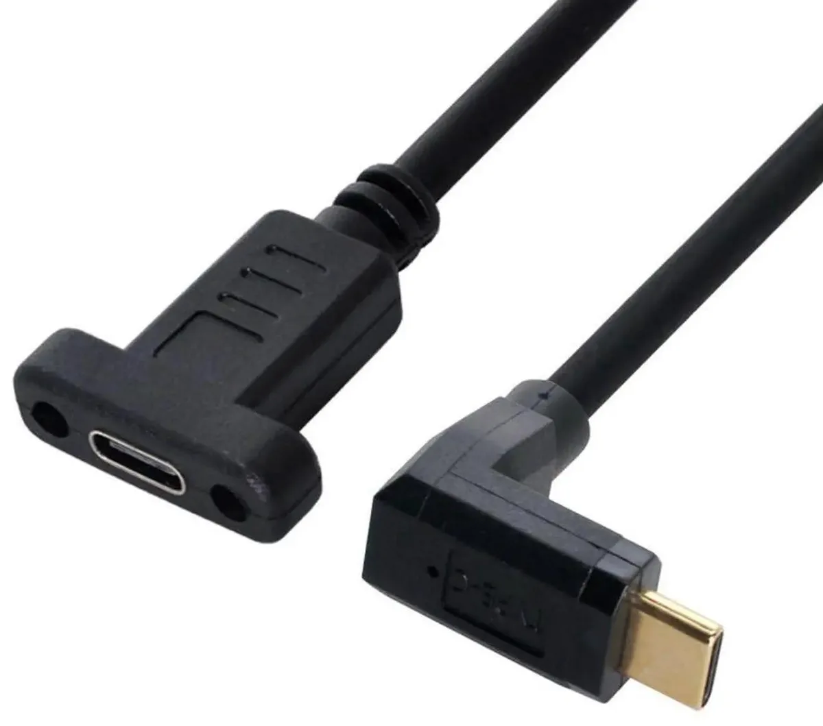 SMUGDESK SMUGDESK 0.3m 90° Up-Angled USB-C Male-Female Extension Cable USB 3.1 Gen 2 10Gbps Panel Mount — product photo