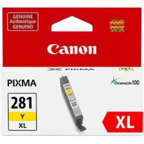Canon CLI-281 XL yellow ink cartridge, rectangular plastic tank, new condition