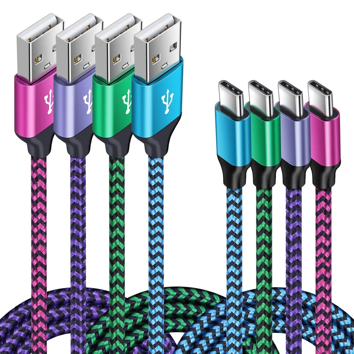 lelisten lelisten 4-Pack USB-C Fast Charger Kit 3ft 3ft 6ft 6ft Type A to Type C Cable — product photo