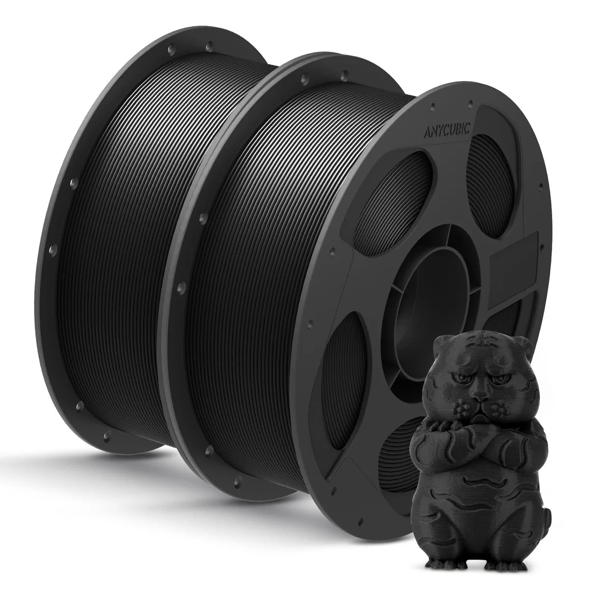  Anycubic PLA Filament 1.75mm 2kg Black 2×1kg Spool — product photo