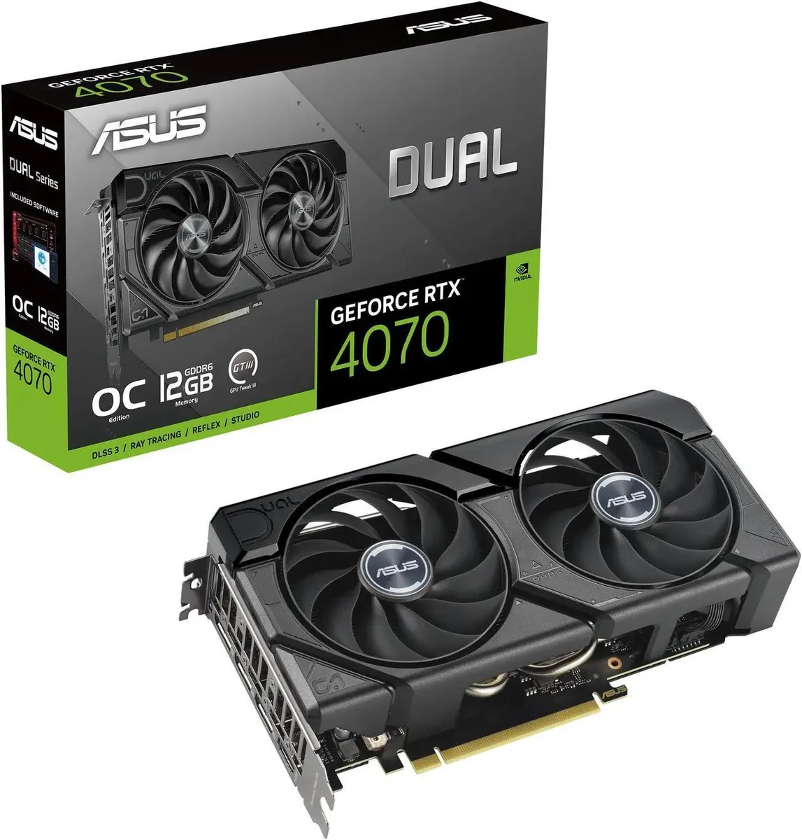 ASUS ASUS Dual GeForce RTX 4070 EVO OC Edition 12GB GDDR6 graphics card — product photo