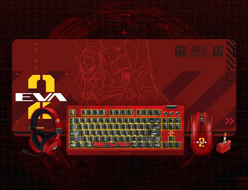 Corn Electronics Corn Electronics Evangelion EVA-02 Edition Gaming Keyboard — product photo