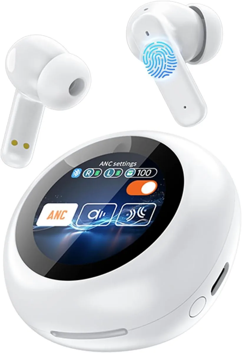 BONAEVER BONAEVER Wireless Earbuds Bluetooth 5.4 Touch Screen White — product photo