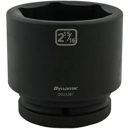 Black phosphate 1-inch drive socket, six-point, 2-15/16 inch size, laser-etched markings