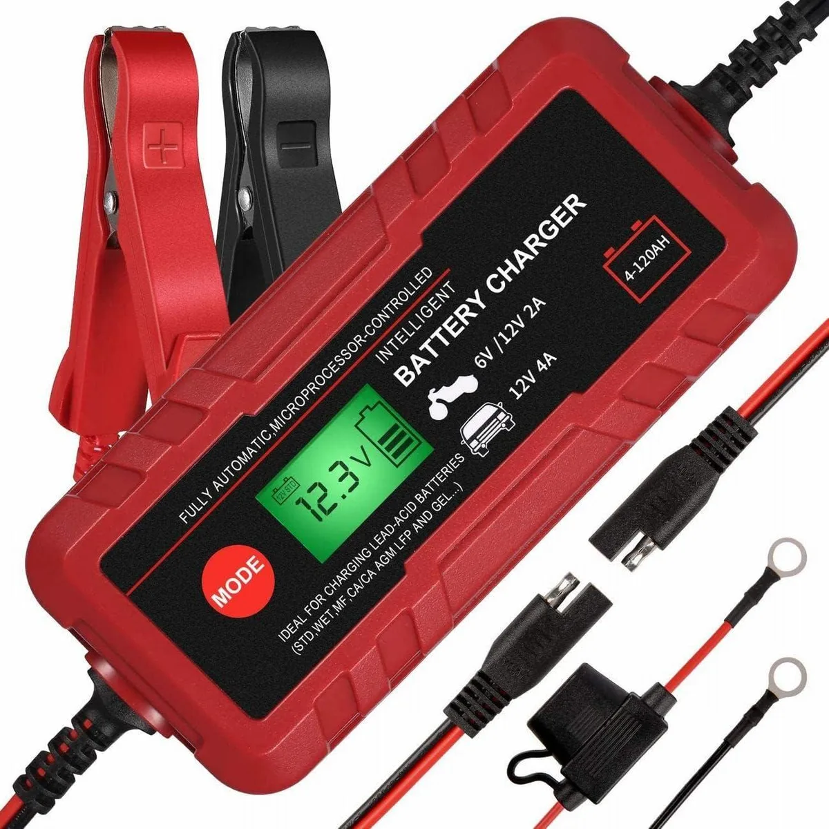 BFKK BFKK 4A Smart Car Battery Charger 6V 12V car electronics accessory — product photo