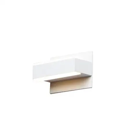 White machined aluminum vanity light with five acrylic shades, 7.25 inches wide